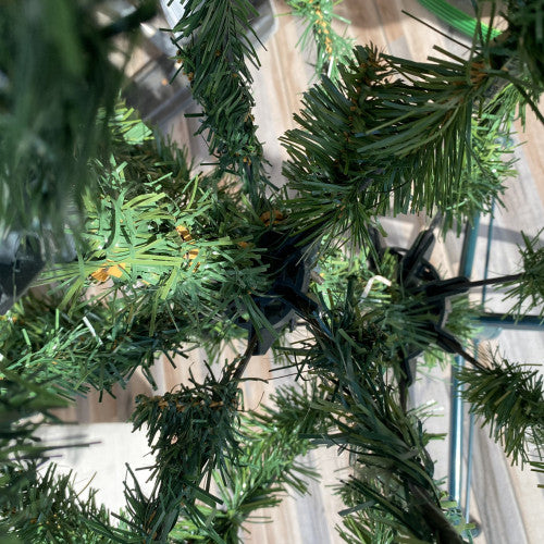 Close-up of artificial greenery with a blurred background