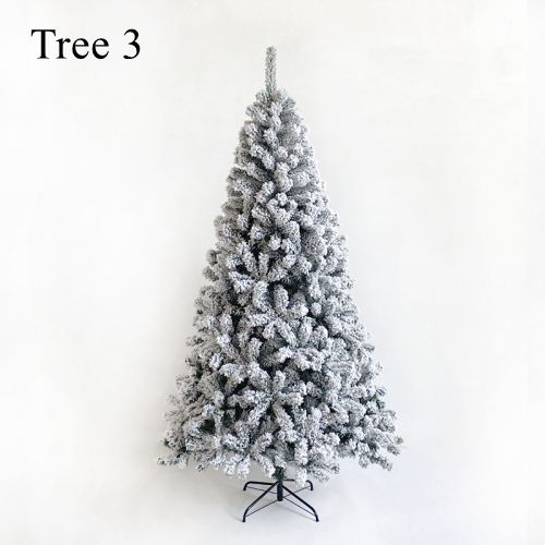 Frosted artificial Christmas tree on a white background with 'Tree 3' text.