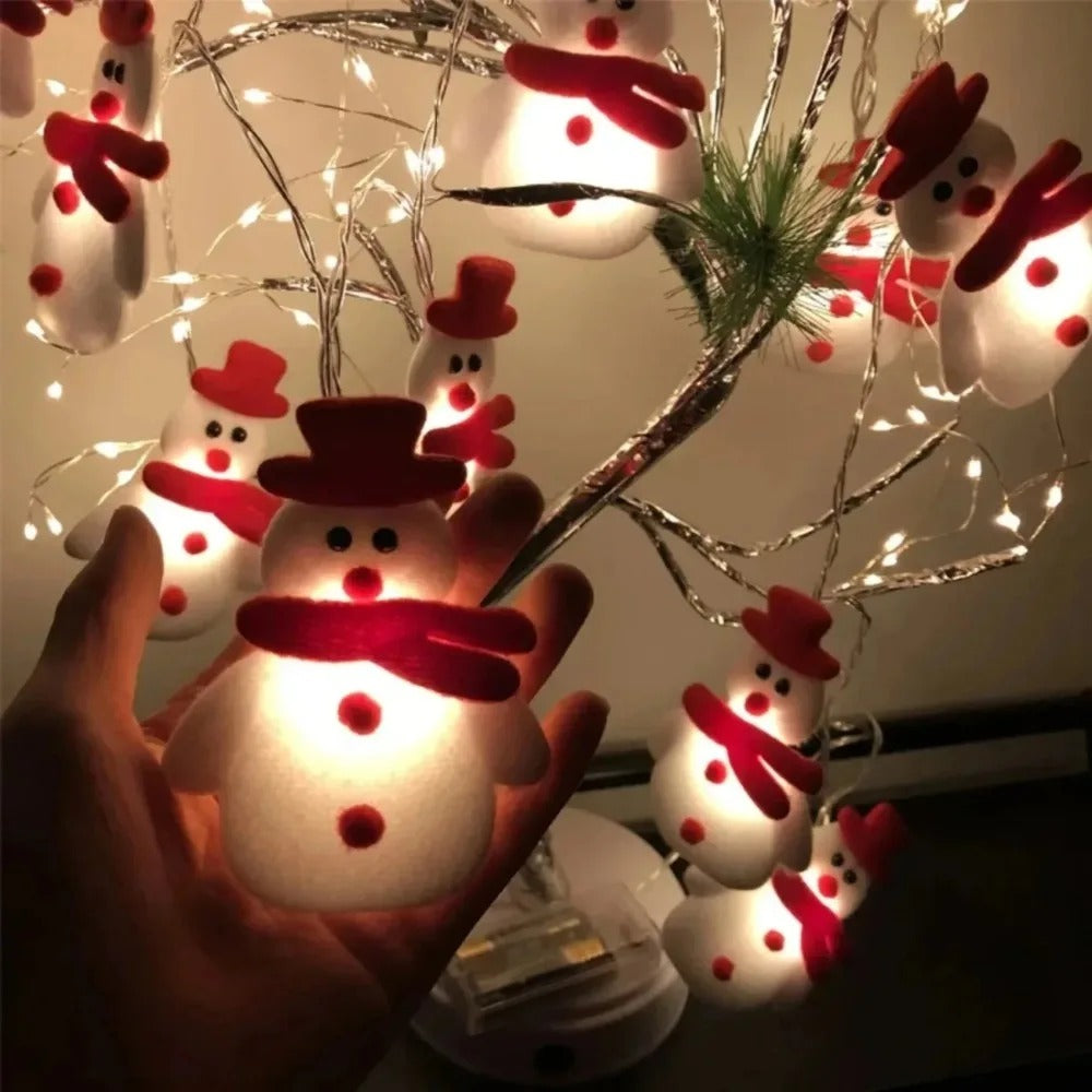 Axis-Dynamics  | pc 10 LED Plush Snowman String Lights, Christmas
