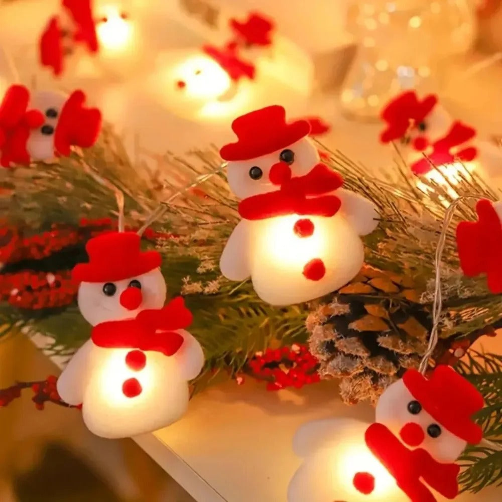 Axis-Dynamics  | pc 10 LED Plush Snowman String Lights, Christmas