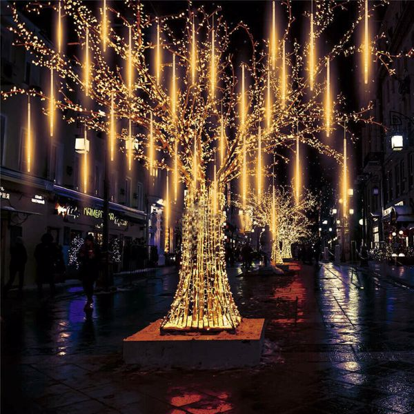 Axis-Dynamics | 50cm Lights Meteor Shower Rain 10 Tube Xmas Snowfall Tree Light