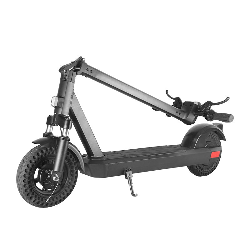Black electric scooter on a white background. Axis-Dynamics