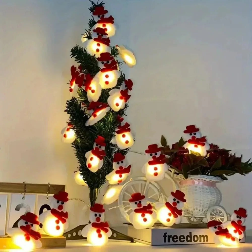 Axis-Dynamics  | pc 10 LED Plush Snowman String Lights, Christmas