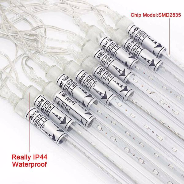 Axis-Dynamics | 50cm Lights Meteor Shower Rain 10 Tube Xmas Snowfall Tree Light