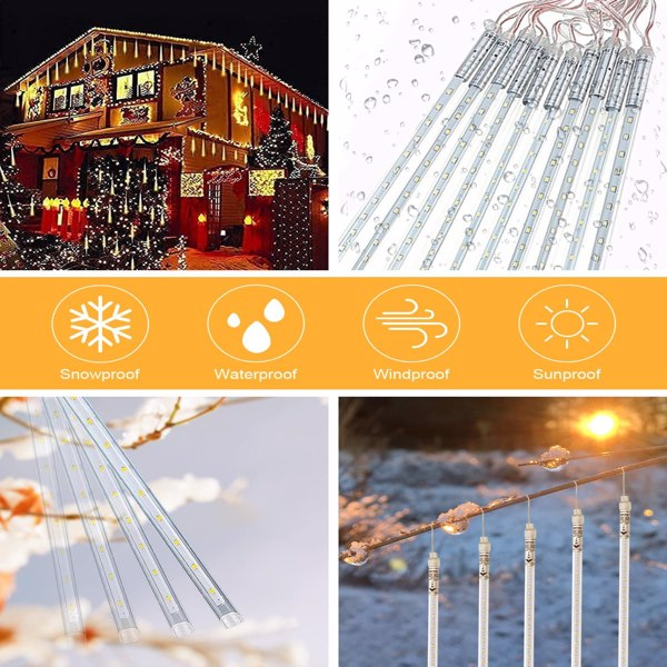 Axis-Dynamics | 50cm Lights Meteor Shower Rain 10 Tube Xmas Snowfall Tree Light