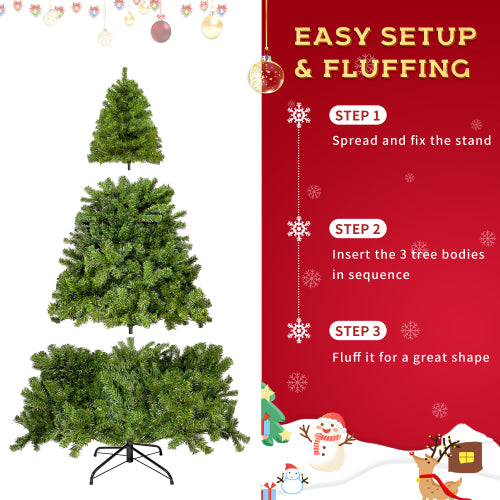 Axis-Dynamics | Artificial Fir Christmas Tree Holiday Decoration 350 LED Lights