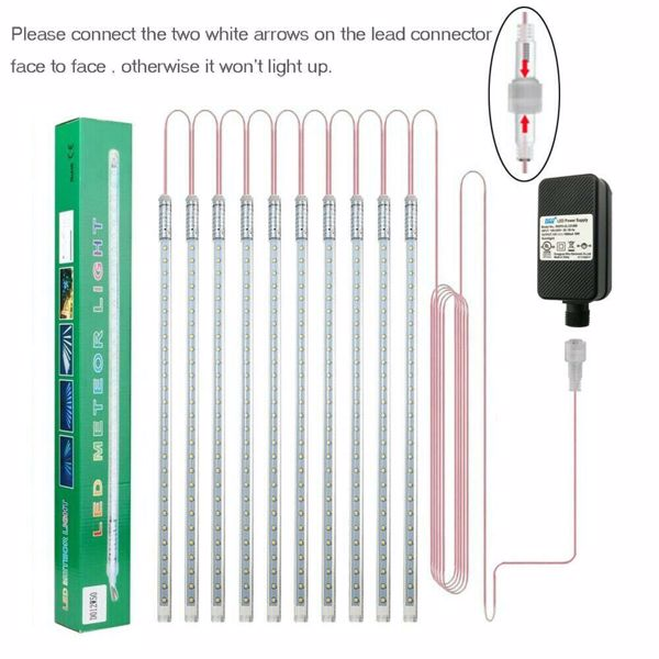 Axis-Dynamics | 50cm Lights Meteor Shower Rain 10 Tube Xmas Snowfall Tree Light