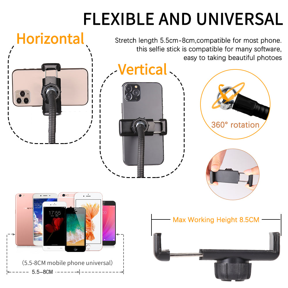 Phone holder with features highlighted on a white background