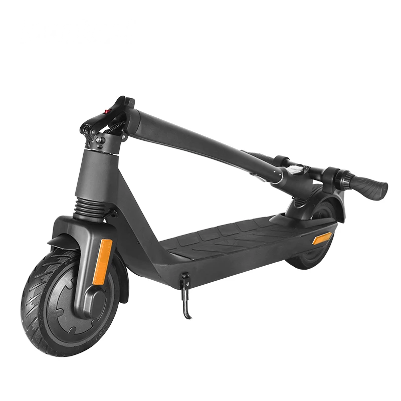 Black electric scooter on a white background