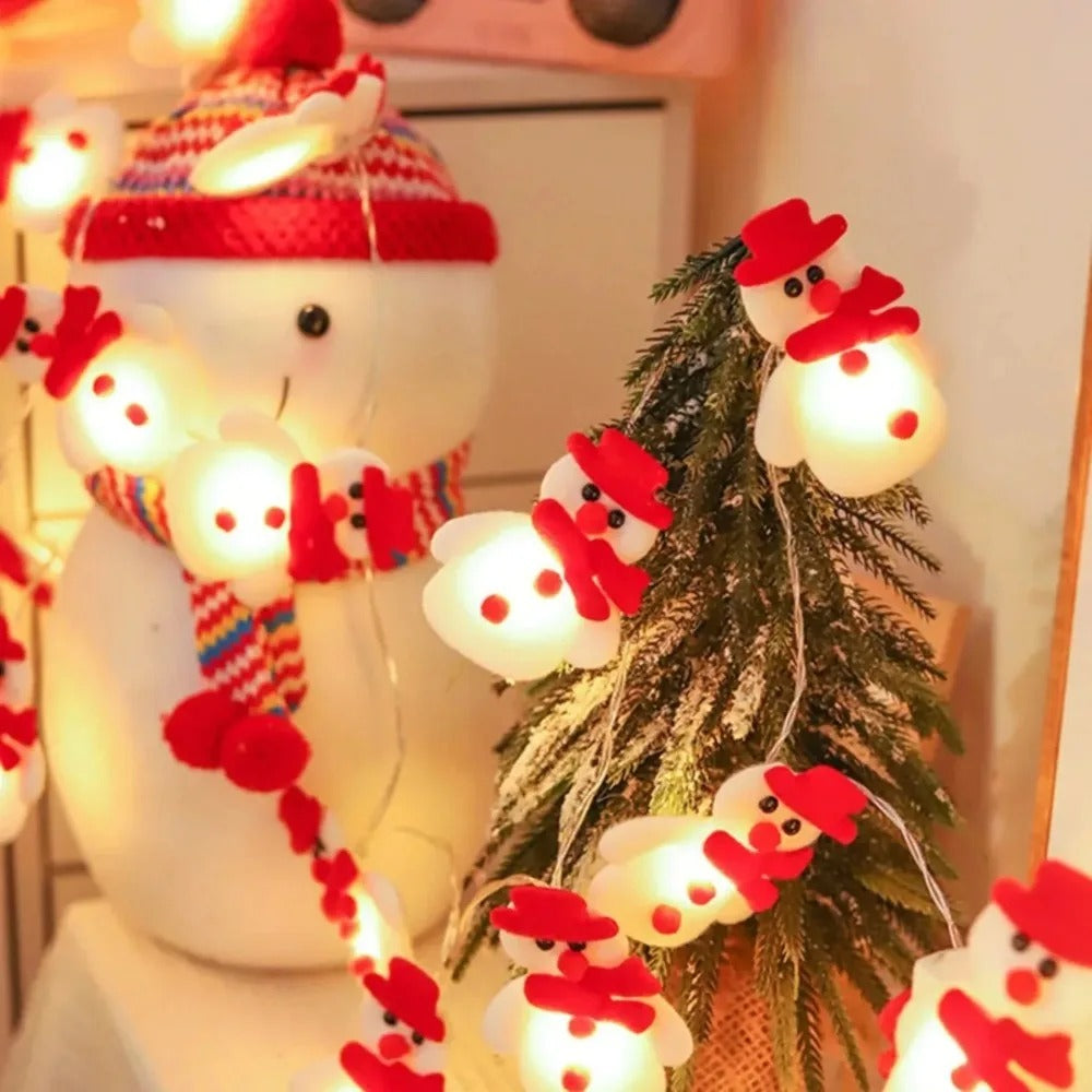 Axis-Dynamics  | pc 10 LED Plush Snowman String Lights, Christmas