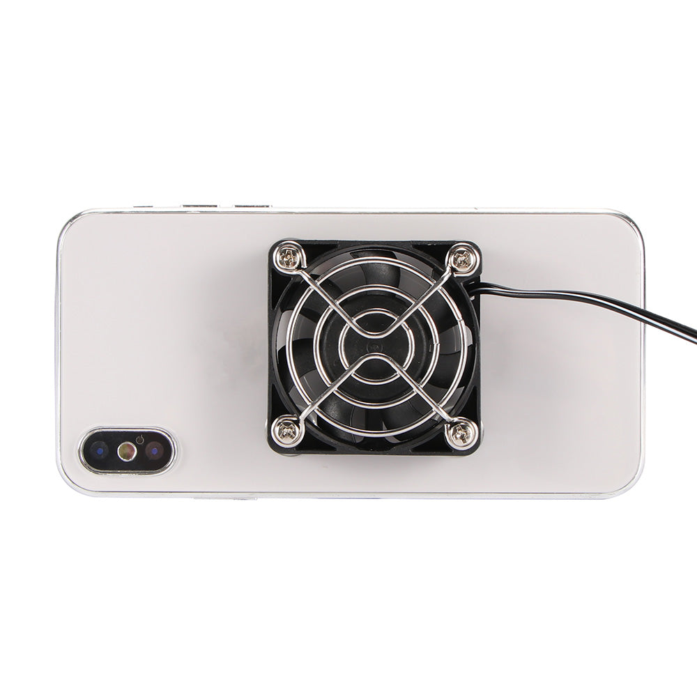 Phone case with a cooling fan attached to it on a white background. Best electronics online store near me. Axis-Dynamics