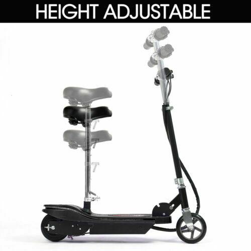 Height adjustable scooter with a black frame on a white background
