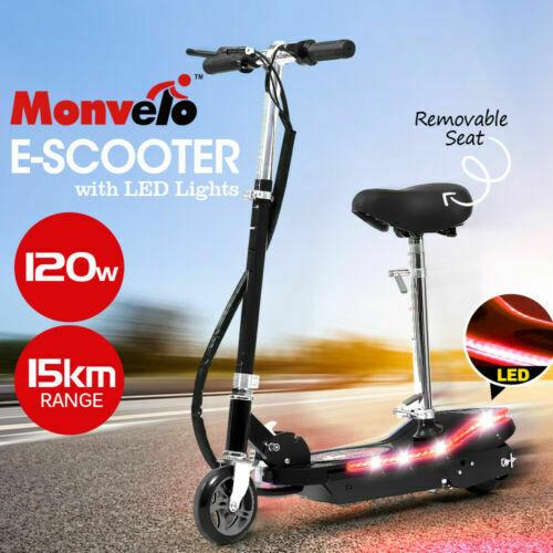Monvelo electric scooter with LED lights on a road background
