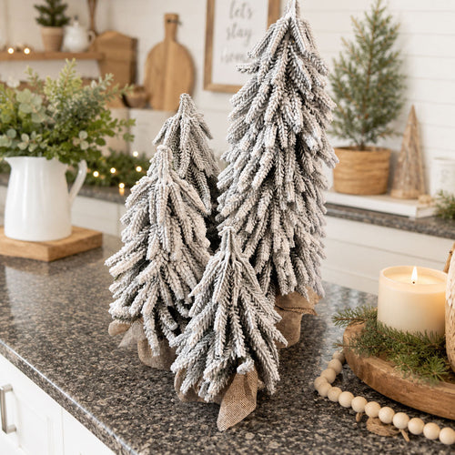 Snow Trees | Flocked Christmas Tree Decor Sets