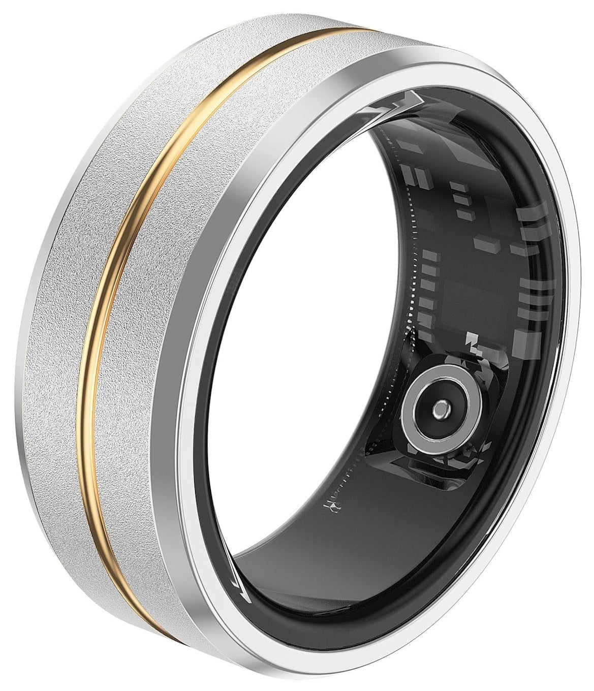 biometric ring for deep sleep optimization and circadian tracking Waterproof Smart Ring Fitness Tracker-Silver & Middle Gold-9-19.0 mm | Axis-Dynamics