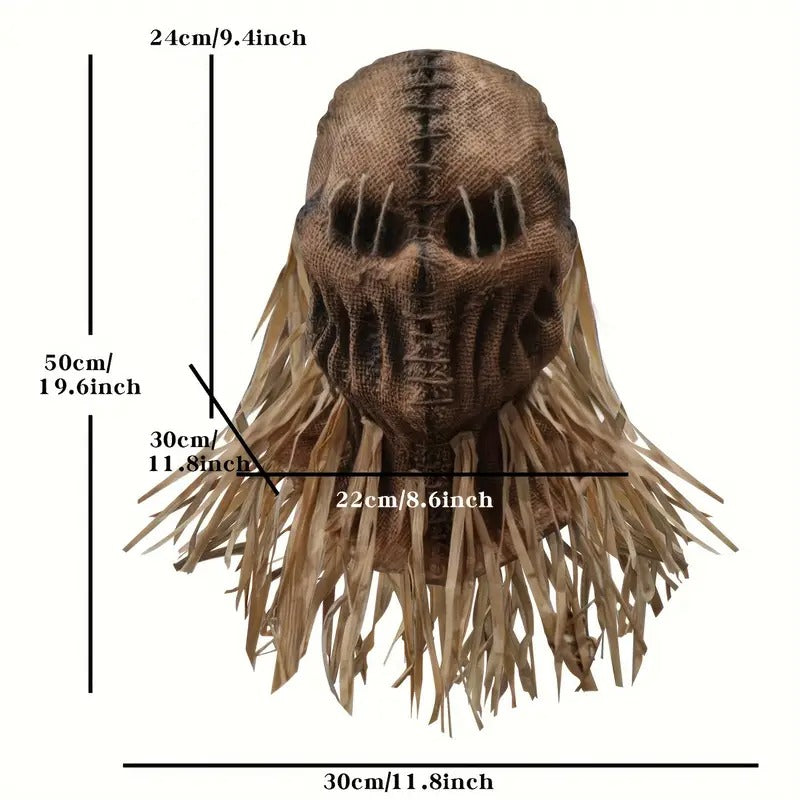 Mask with measurements on a white background