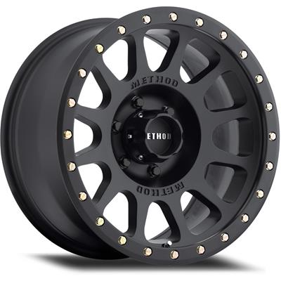 Black alloy wheel with gold accents on a white background.  Best automotive parts and accessory online shop. Axis-Dynamics.