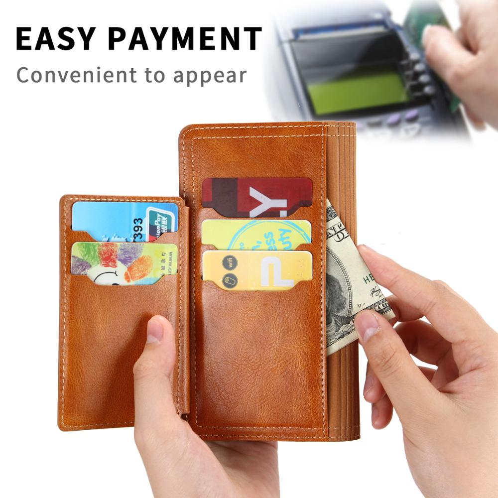 Brown wallet with cards and money held by a hand, with 'EASY PAYMENT' text above.