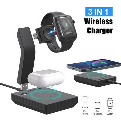 Best fast charging stations near me Ninja 15W 3 in 1 Fast Wireless Charging Station for Mobile Phones | Axis-Dynamics