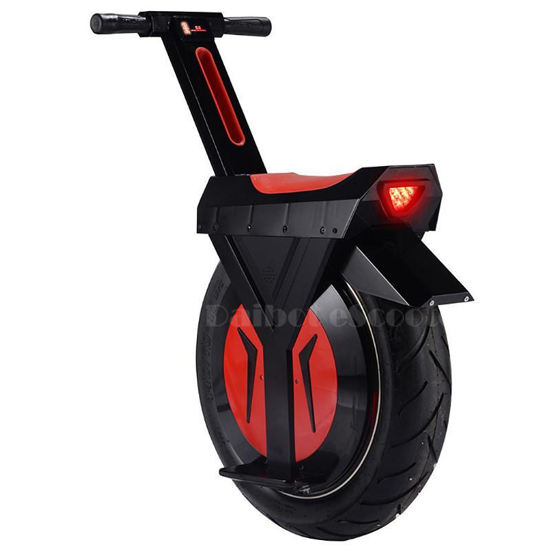 Single-wheeled electric scooter with red accents on a white background