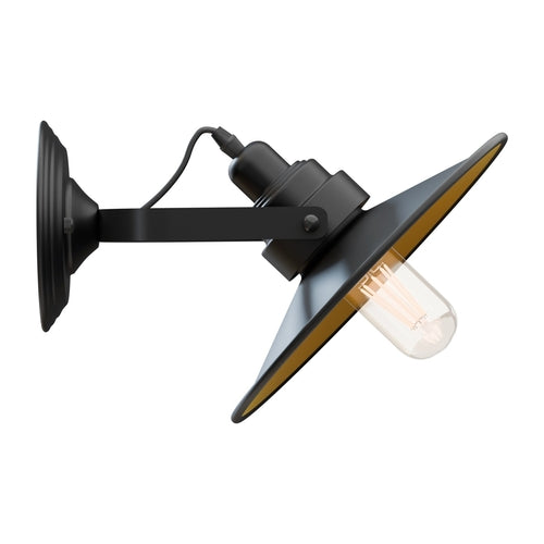 Axis-Dynamics | Wall Mounted Adjustable Swing Arm Sconce Light Fixture Flat Shade