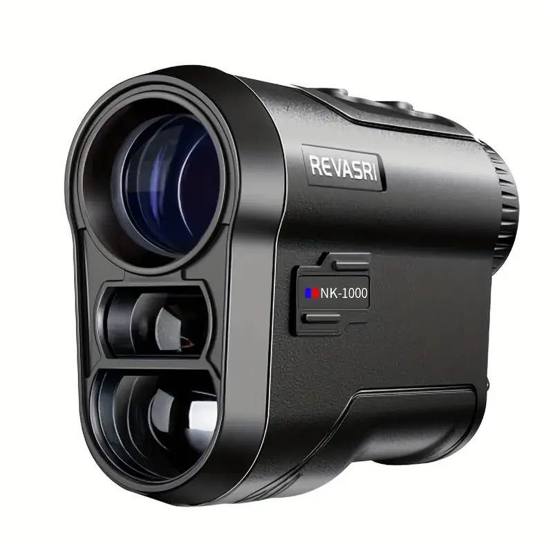 Black REVASRI rangefinder on a white background