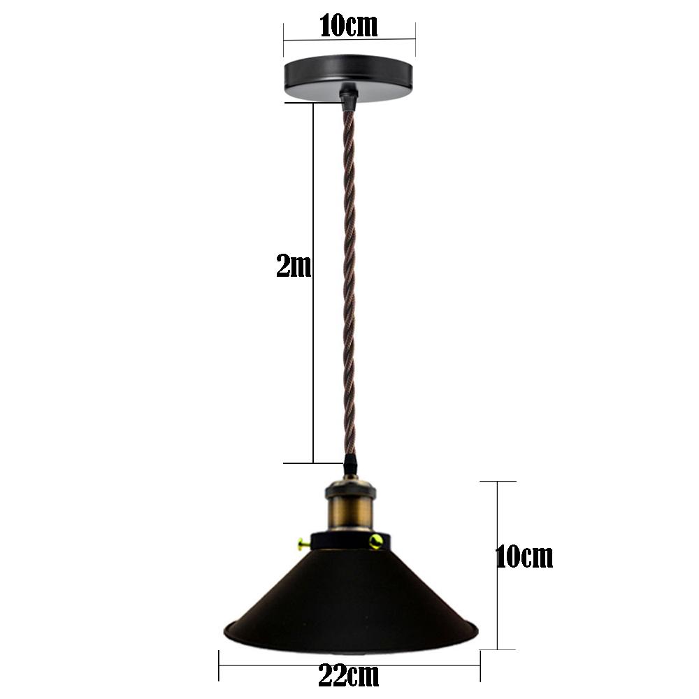 Pendant Light Vintage Flat Black Lamp Shades~3203