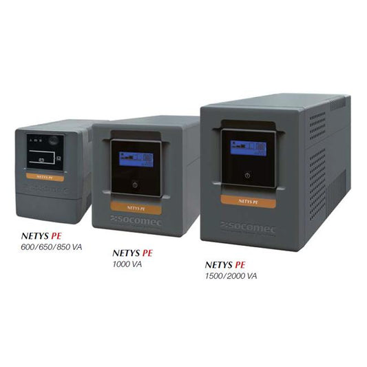 Three gray power inverters labeled 'NETYS PE' with different VA ratings on a white background. Best electronic online store. Axis-Dynamics Best electronic online store. Axis-Dynamics.