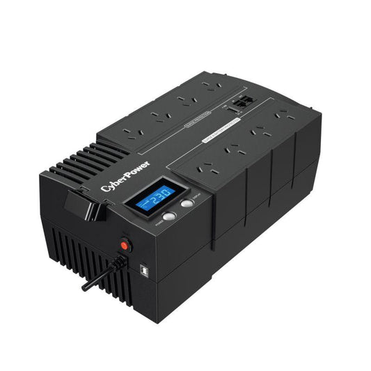 Black CyberPower UPS device on a white background. Computer parts for sale. Axis-Dynamics